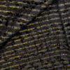 Wollstoff (MIschung) schwarz mit Samtflocken und goldenen Streifen