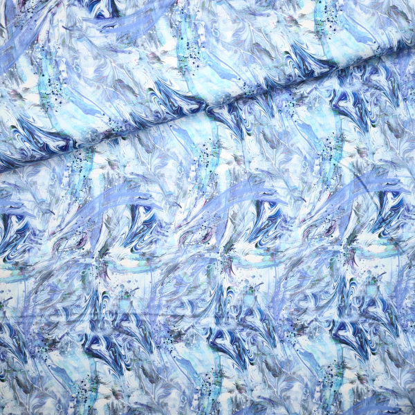 Baumwollsatin "Sarah Fabrics", Achat-Muster blau