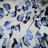 Kleiderstoff Polyester-Satin grafisch blau