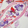Leichter Baumwollstoff, Großes Paisley-Muster rot-lila auf Weiß
