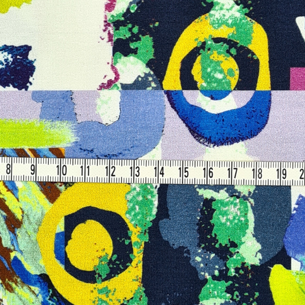 Jerseystoff Viskose, abstrakter Print blau