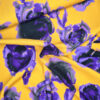 Viskose-Kreppstoff von hilco, Blumenprint maisgelb-violett