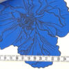 Stoffe Meterware, Satinstoff, Blumenmuster, cremeweiß-blau