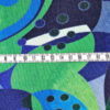 Stoffe Meterware, Strickstoff, abstraktes Muster, grün-blau