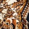 Stoffe aus Italien: Viskosesatin Ornamente & Bordüre, braun-schwarz-cremeweiß
