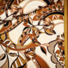 Stoffe aus Italien: Viskosesatin Ornamente & Bordüre, braun-schwarz-cremeweiß
