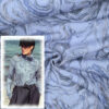 Originalstoff Burda Style, Strickstoff mit Achat-Muster, Blau-Grau-Beige