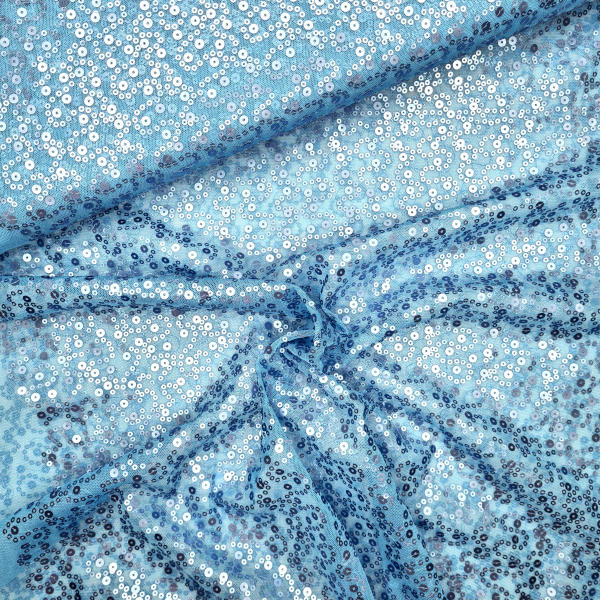 Softtüll mit Pailletten, türkisblau