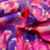 Stoffe Meterware, samtig weicher Baumwollstoff, Aquarell-Blumen lila-pink