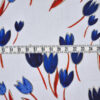 Stoffe Meterware, Baumwoll-Popeline, Blumenprint, weiß-blau-rot