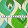 Stoffe Meterware, Polyester-Twill, 60's Style, beige-grün-türkis