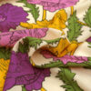 Burda Style Originalstoff, Polyester-Kreppstoff, Blumenprint lila-gelb