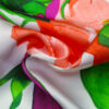 Stoffe Meterware, Satin "Silk Touch", großes Blumenmuster pink-lila-grün