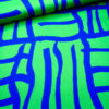 Stoffe Meterware, Baumwollstretch, gemalte Linien, grün-blau