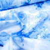 Stoffe Meterware, Baumwoll-Leinen-Mischung, romantischer Rosenprint, weiß-blau