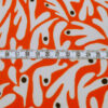 Burda Originalstoff, Viskosestoff Korallenprint, orangerot-weiß-schwarz