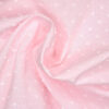 Baumwollstoff rosa mit eingewebten weißen Punkten (Plumeti)