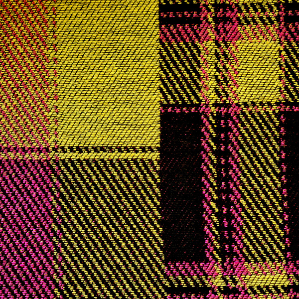 Mantelstoff Baumwollmischung Karo pink-gelb-schwarz