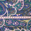 Baumwollstoff Paisley-Print und beidseitige Bogenkante, smaragdgrün