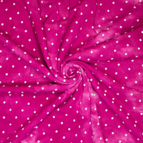 Viskosestoff Batik bestickt pink