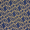 Jacquardstoff Blätterdesign marineblau-senffarben