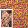 Originalstoff Burda Style 4/2023, Modell 108 Bluse, Viskoseprint Halbkreise beige, gelb, pink, lila