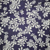 Originalstoff Burda Style 4/2023, Modell 117 Kleid, Seidenstoff Blumenprint blau-cremeweiß