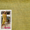 Originalstoff Burda Style 5/2022, Modell 106 Kleid, Leinenstoff grün-gelb
