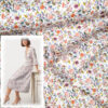 Originalstoff Burda Style 5/2023, Modell 106 Kleid, Baumwollsatin mit romantischem Blumenmuster