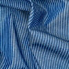 Originalstoff Burda Style 5/2023, Modell 113 Bluse, Leichter Jeansstoff Streifen, dunkelblau