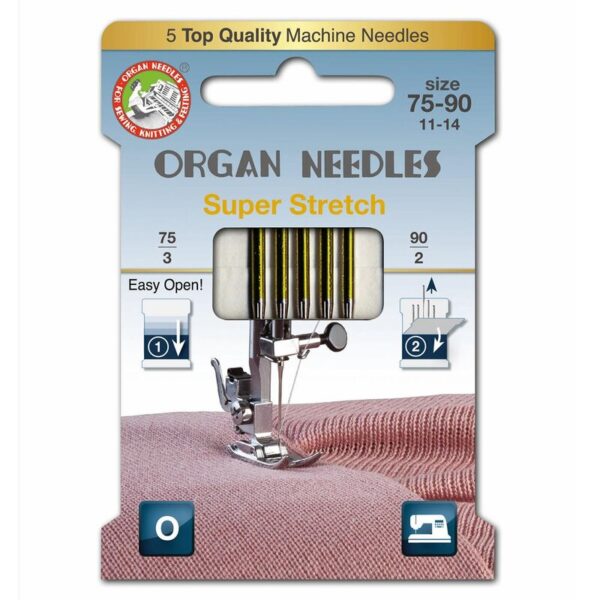 ORGAN Nähmaschinen-Nadeln "Super-Stretch" Größe 75-90